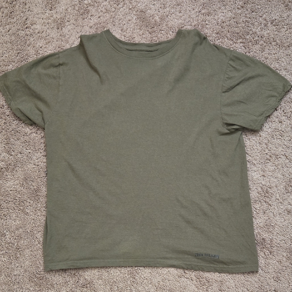 True Religion Cotton Blend Camo Green Tee Add On Gift Spring New Without Tag